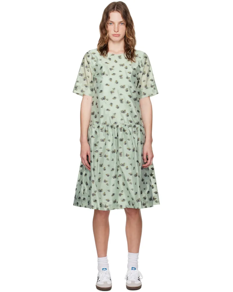 Ganni Blue Floral Midi Dress 073