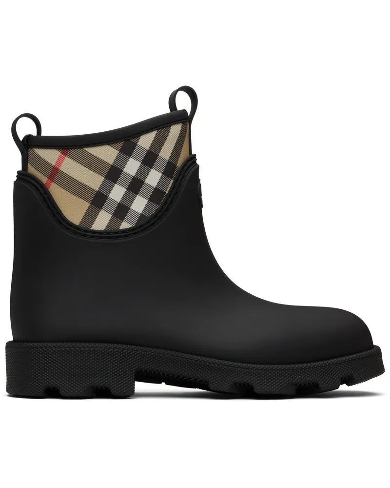 Burberry Black Rubber Marsh Stamp Low Boots Black