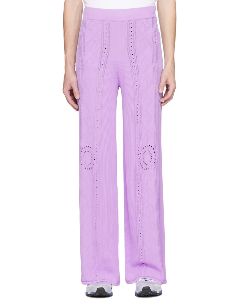 Marine Serre Purple Distressed Sweatpants 07