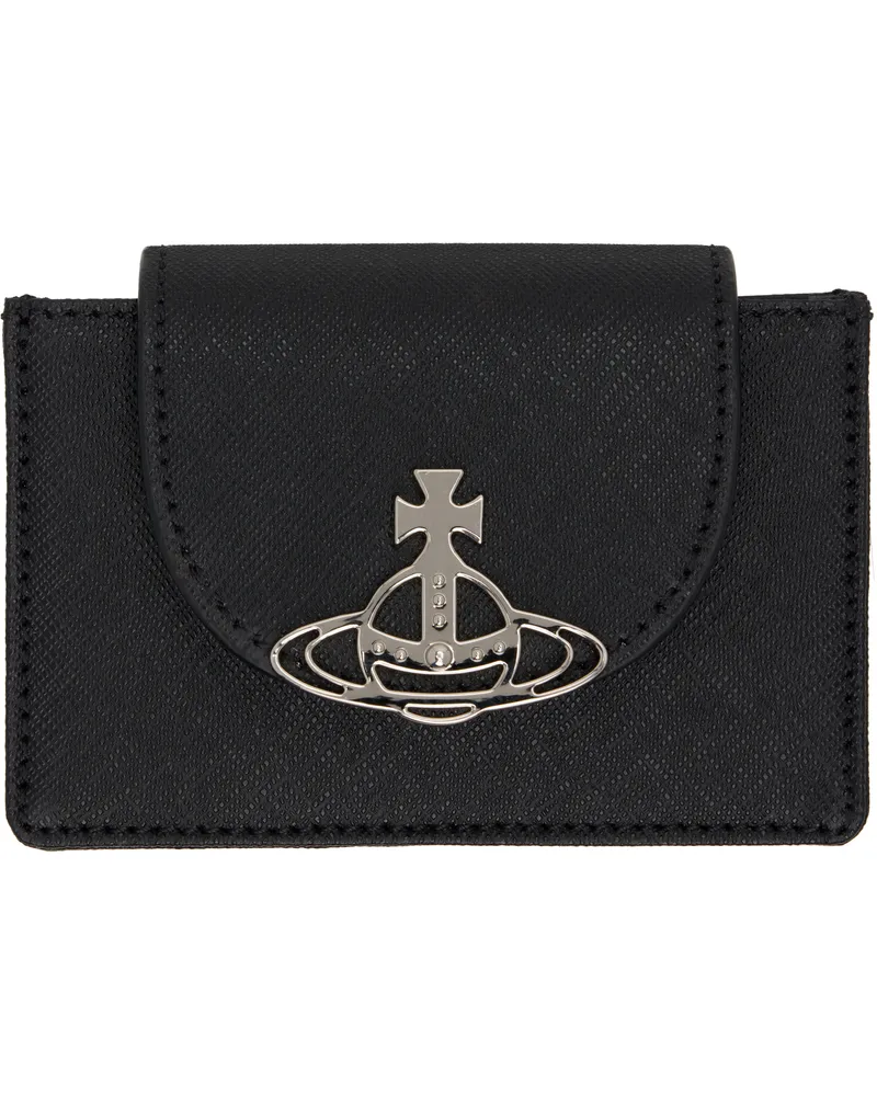 Vivienne Westwood Black Flap Card Holder Aw24-black