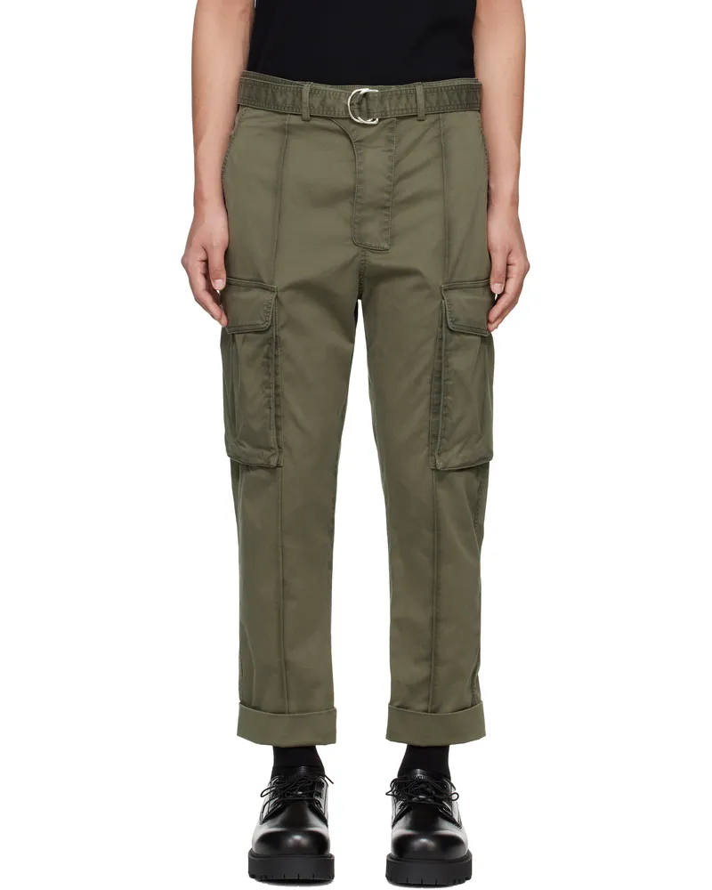 Balmain Green Tailored Slouch Cotton Cargo Pants 7cw