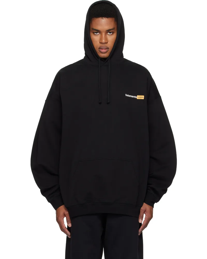 VETEMENTS Black 'Vetements.com' Oversized Hoodie Black