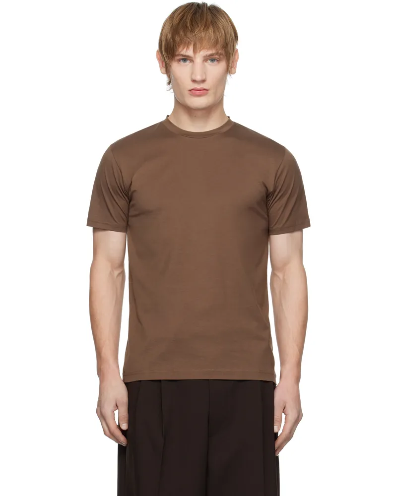Sunspel Brown Riviera Midweight T-shirt Cocoa