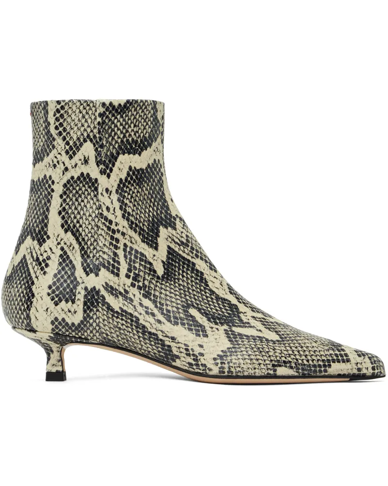 aeyde Beige & Black Sofie Leather Ankle Boots Creamy