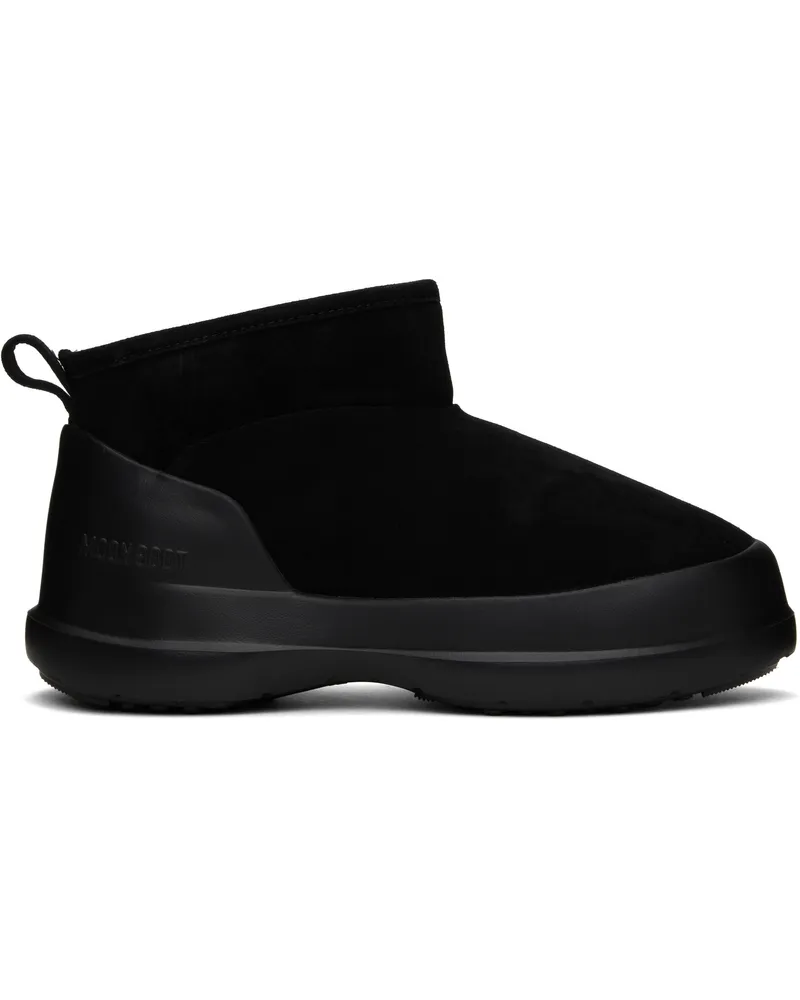 Moon Boot Black Luna Low Suede Boots N001