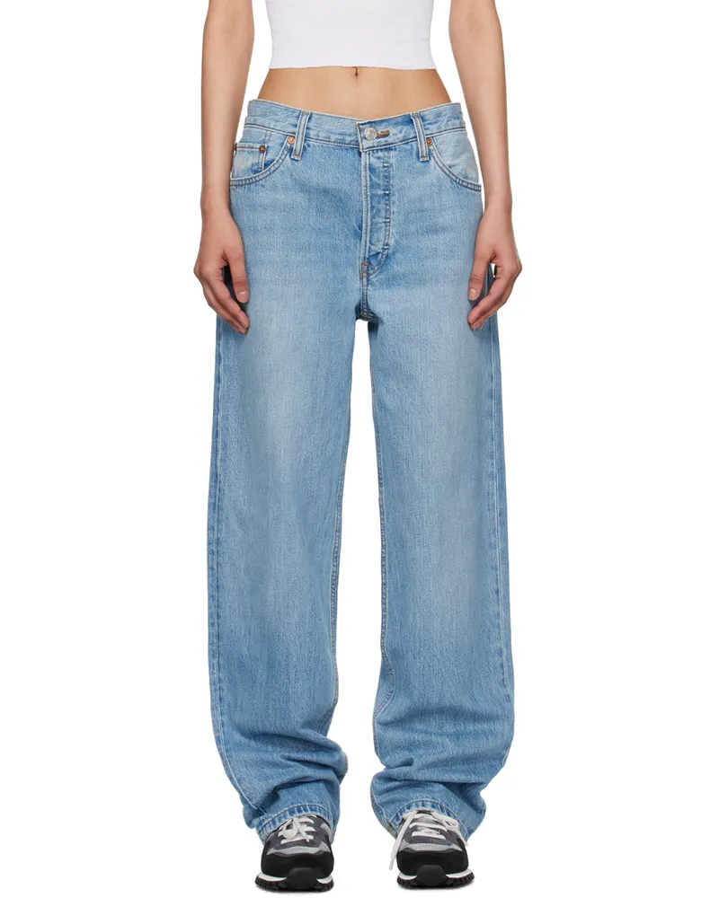 RE/DONE Indigo Loose Long Jeans Wasted