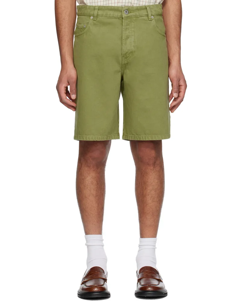 Drôle de Monsieur Khaki 'Le Short Denim' Denim Shorts Kaki