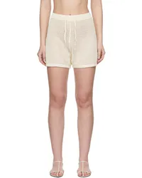 Nanushka Off-White Crocheted Fico Shorts Creme