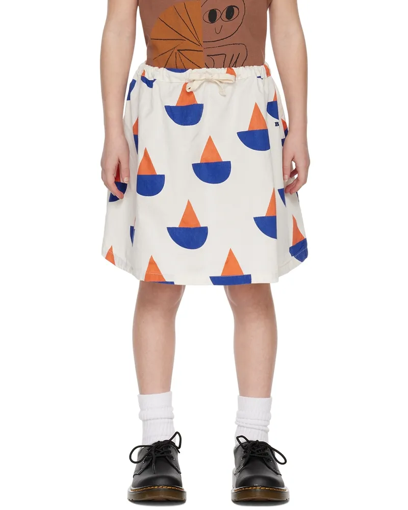 BOBO CHOSES Kids Off-White Sail Boat Skirt 110