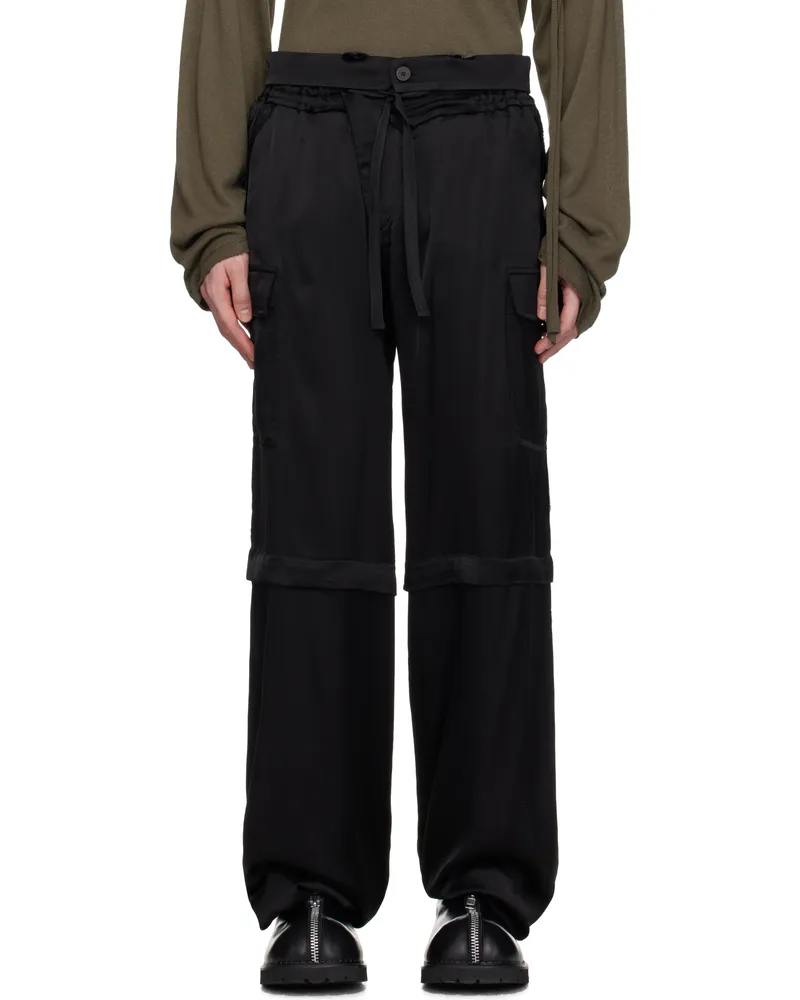 OTTOLINGER Black Baggy Cargo Pants Black