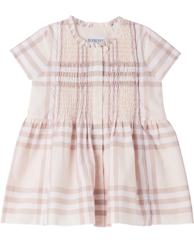 Burberry Baby Pink Check Cotton Dress Shell