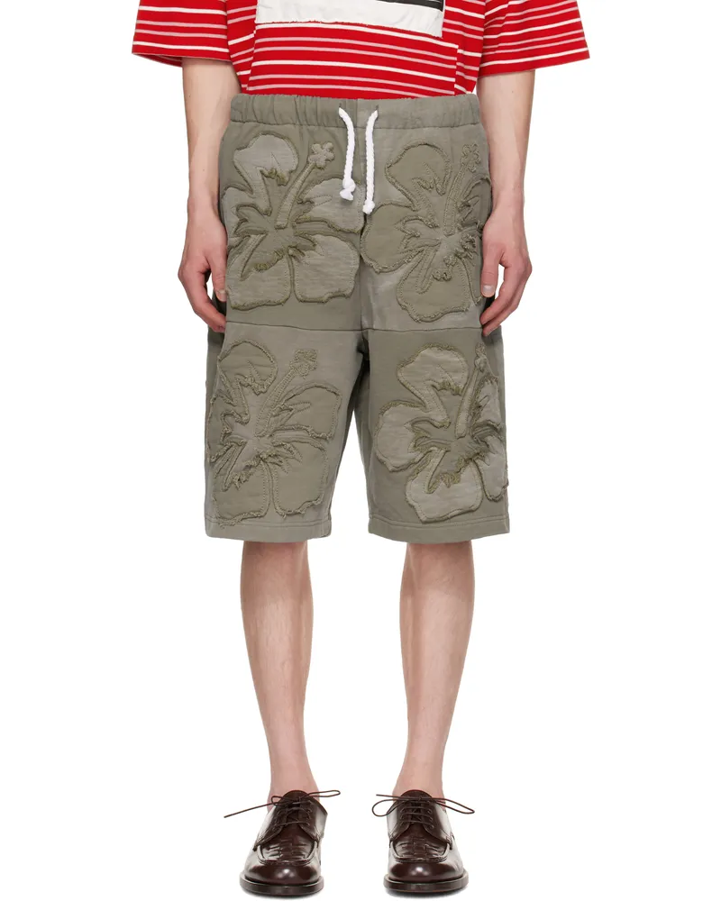 ABRA Khaki Flower Shorts Green