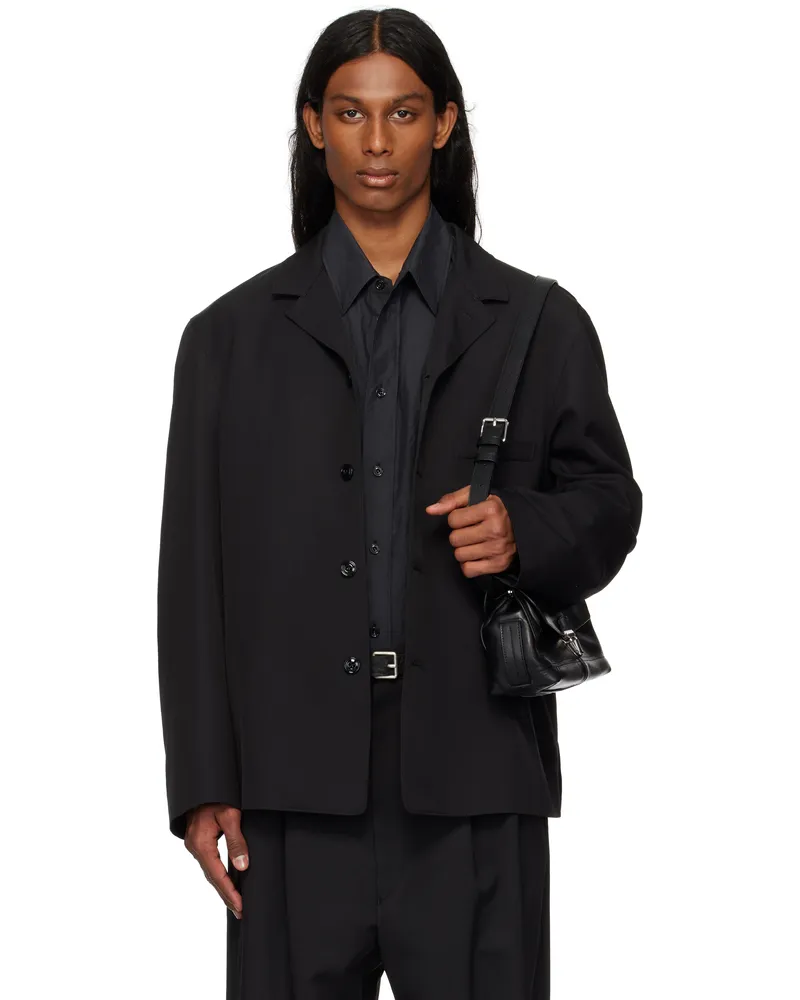 Christophe Lemaire Black Tailored Shirt Jacket Bk999