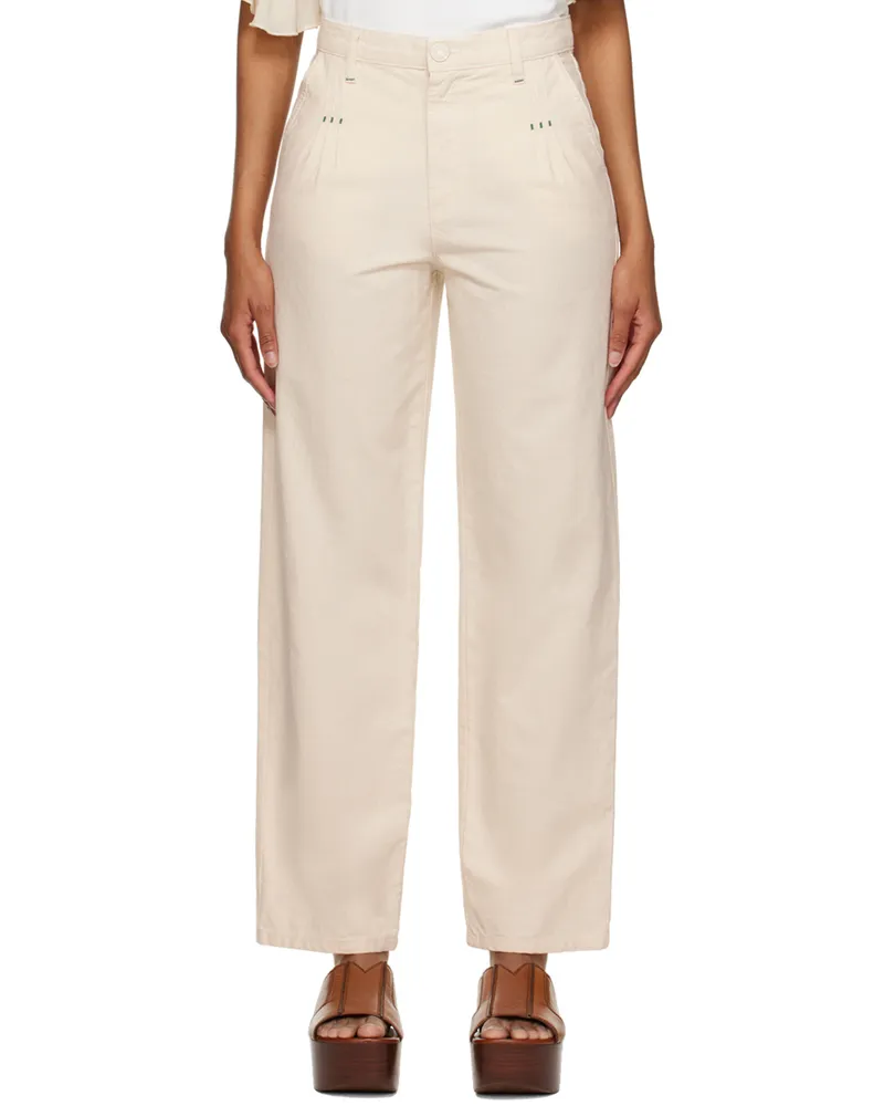 See by Chloé Off-White Pleated Jeans 116