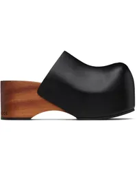 Acne Studios Black Leather Wood Clogs Black