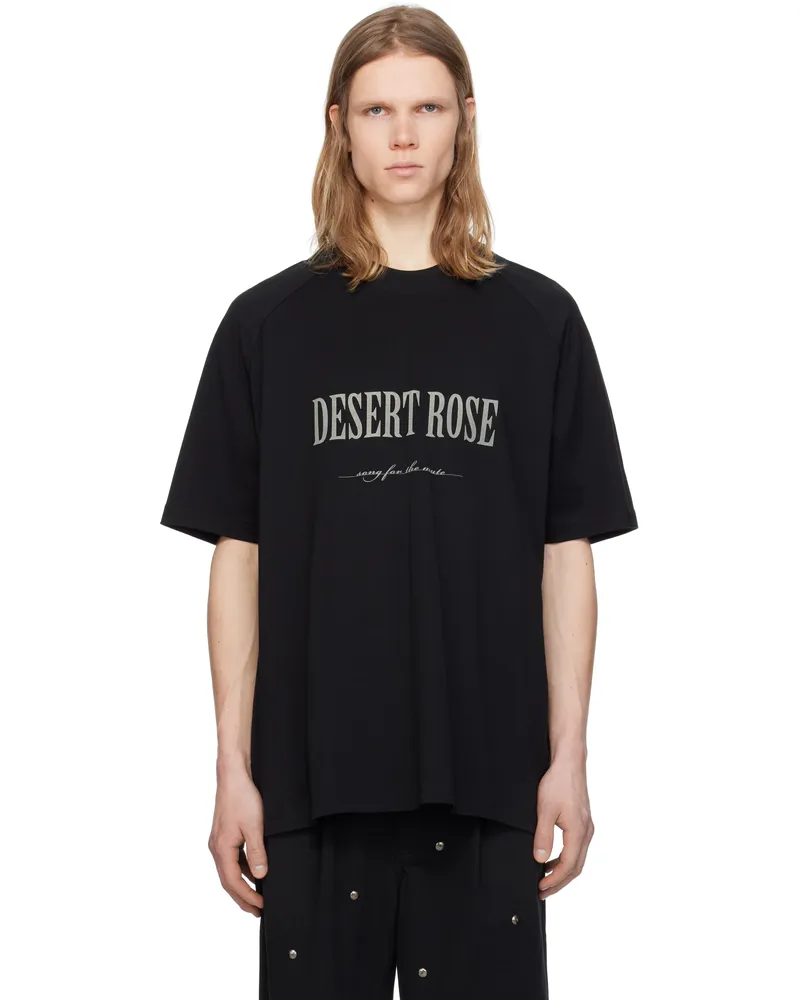 Song For The Mute Black 'Desert Rose' Raglan T-shirt Black