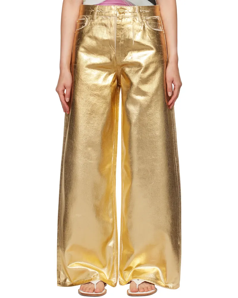 Ganni Gold Foil Wide Jeans 135