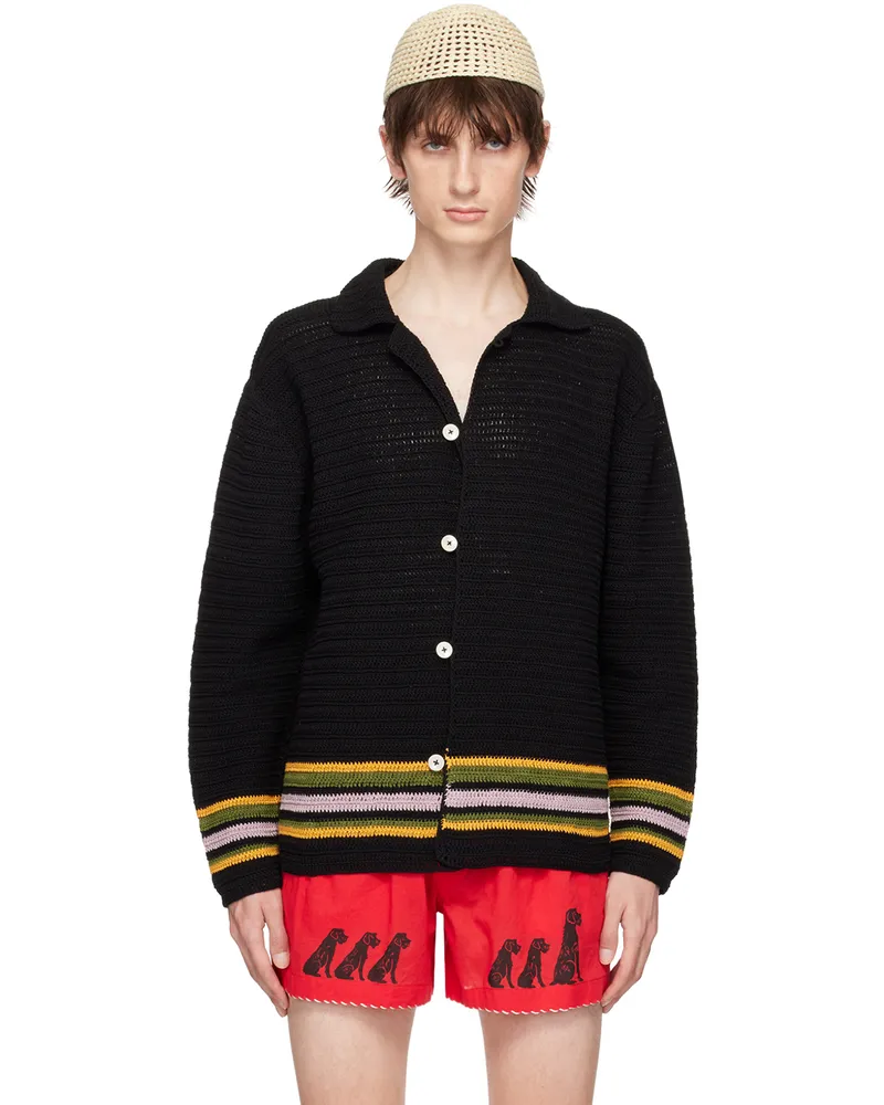 BODE Black Harbor Stripe Cardigan Bkmlt