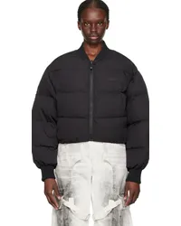 Acne Studios Black Quilted Down Bomber Jacket Washed