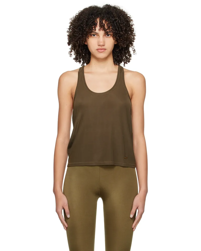 Tom Ford Brown Scoop Neck Tank Top Fg980