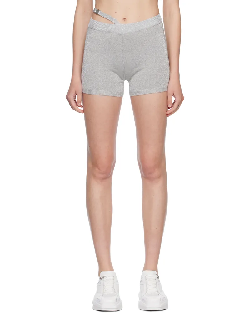 1017 ALYX 9SM Silver Buckle Shorts Gry0002