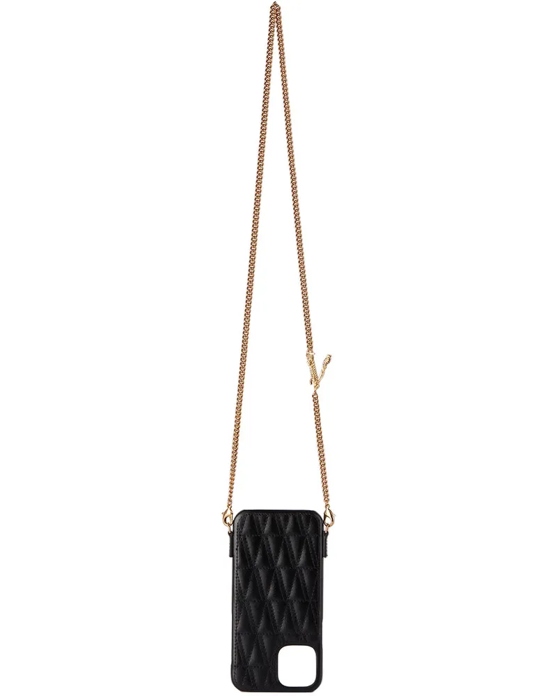 Versace Black Virtus iPhone 12 Case 1b00v