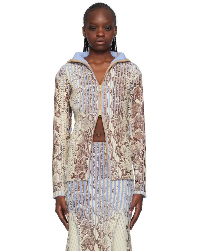 Stanley Raffington SSENSE Exclusive Off-White & Blue Sweater 2