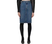 Blue Pencil Denim Midi Skirt