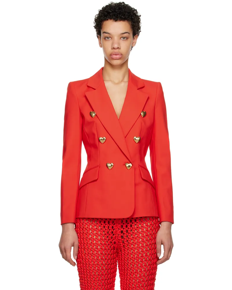 Moschino Red Heart Buttons Blazer A0130