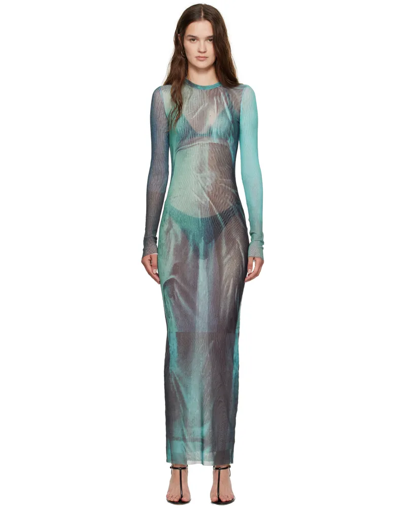Jean Paul Gaultier Blue 'The Long Water' Maxi Dress 5557