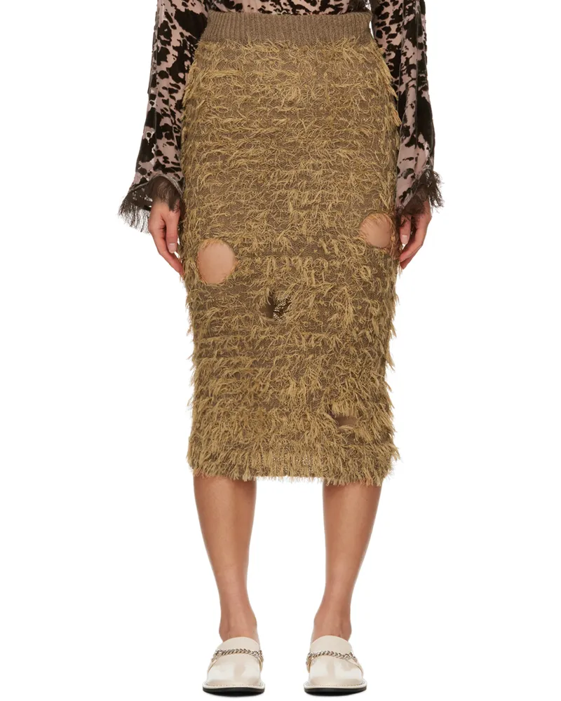 Acne Studios Brown Cutout Midi Skirt 640