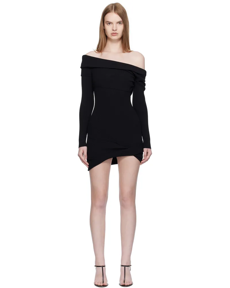 Christopher Esber Black Rib Minidress Black