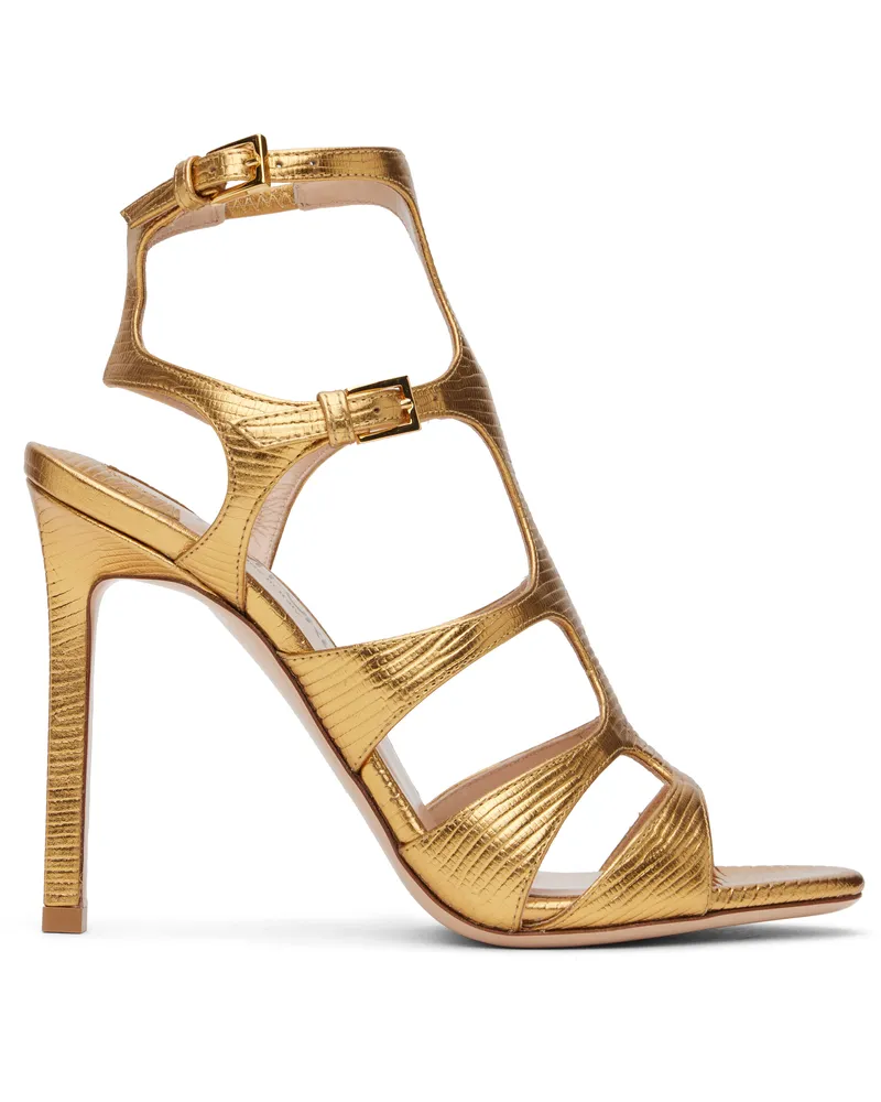 Tom Ford Gold Lizard Paradis Heeled Sandals 1y023