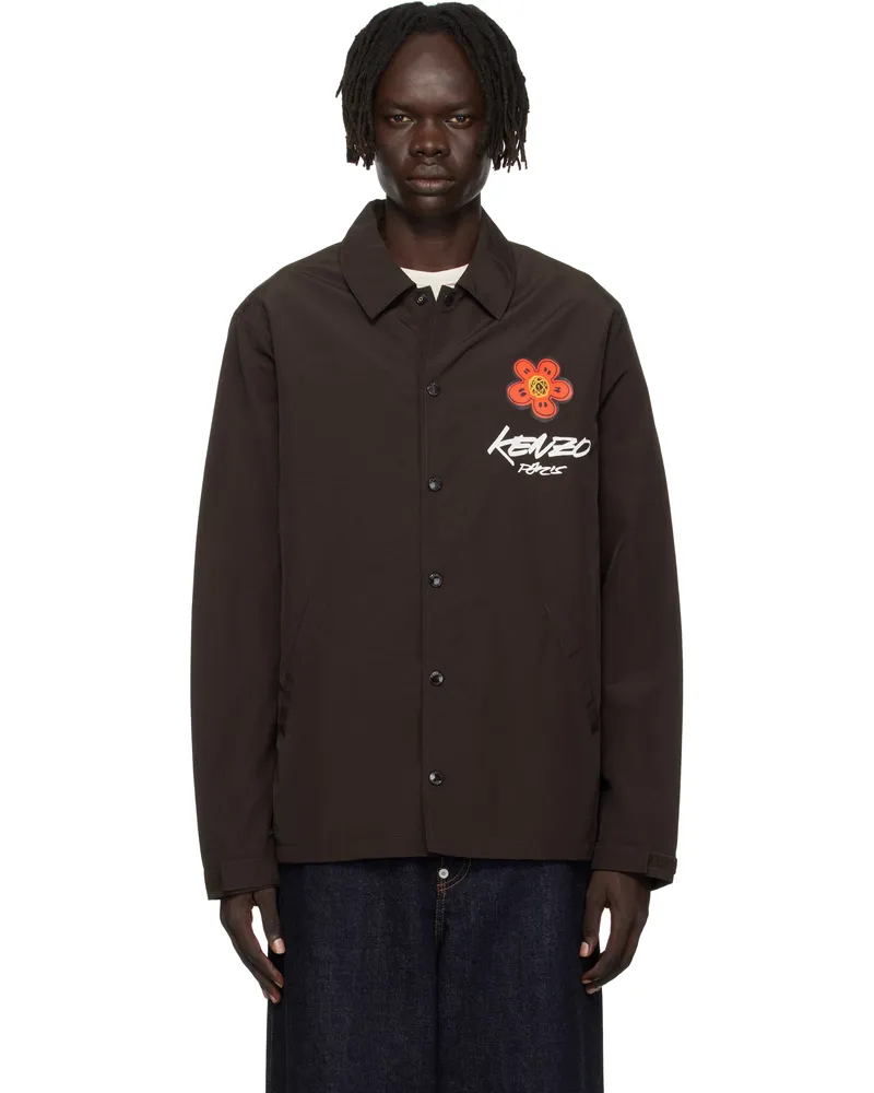 Kenzo Brown Kenzo Paris Futura 2000 Edition Light Coach Jacket 91