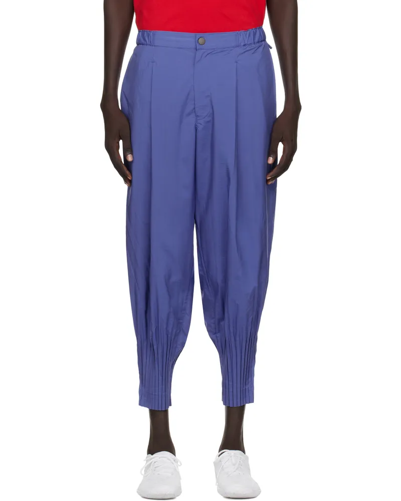 Issey Miyake Blue Cascade Trousers 72-blue