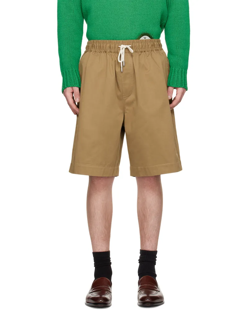 Emporio Armani Khaki Oversized Shorts Duna