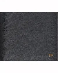 Tom Ford Black Small Grain Leather Bifold Wallet Black