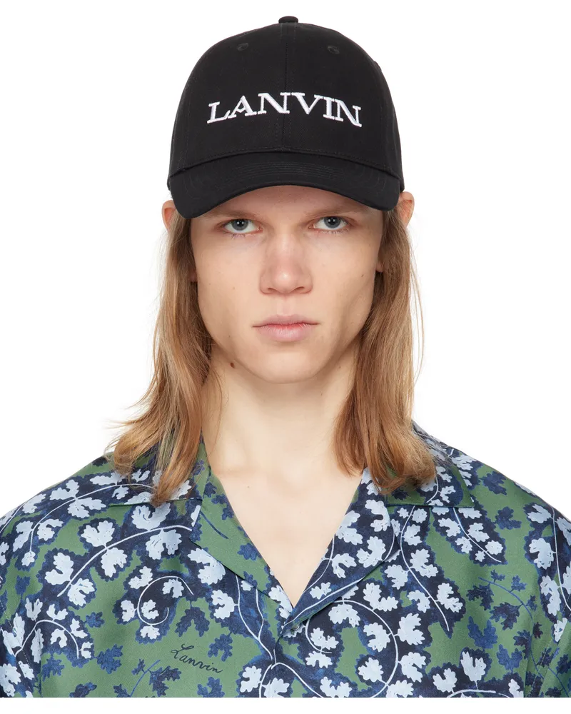 Lanvin Black 'Lanvin' Cotton Cap Black10