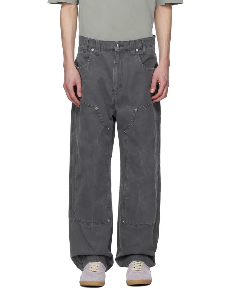 Eckhaus Latta Gray Double Knee Baggy Jeans Slate