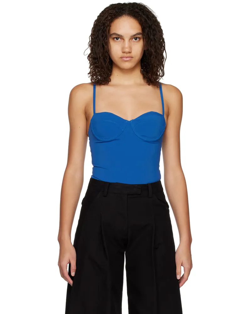 Anine Bing Blue Via Bodysuit Dark