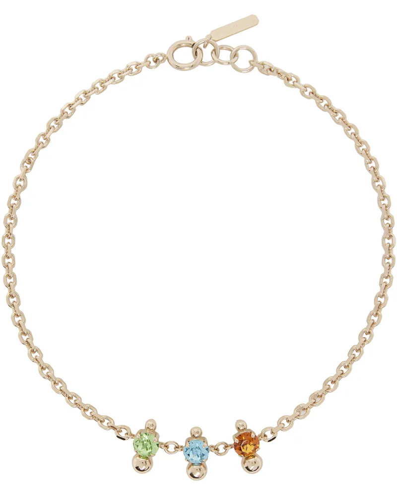 Justine Clenquet SSENSE Exclusive Gold Chris Choker Green