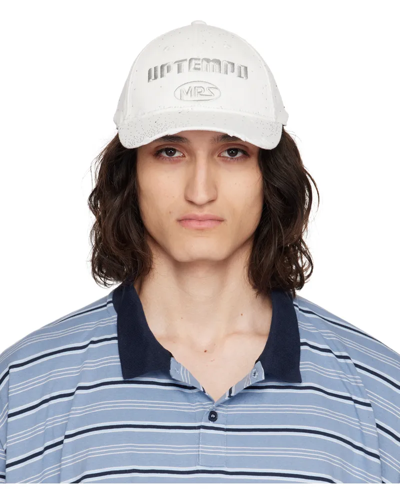 Martine Rose White Rolled Back Cap White