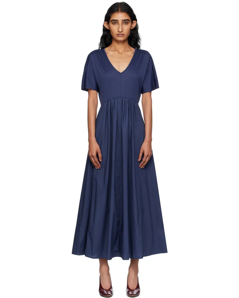 Max Mara Navy Bronzo Midi Dress 008