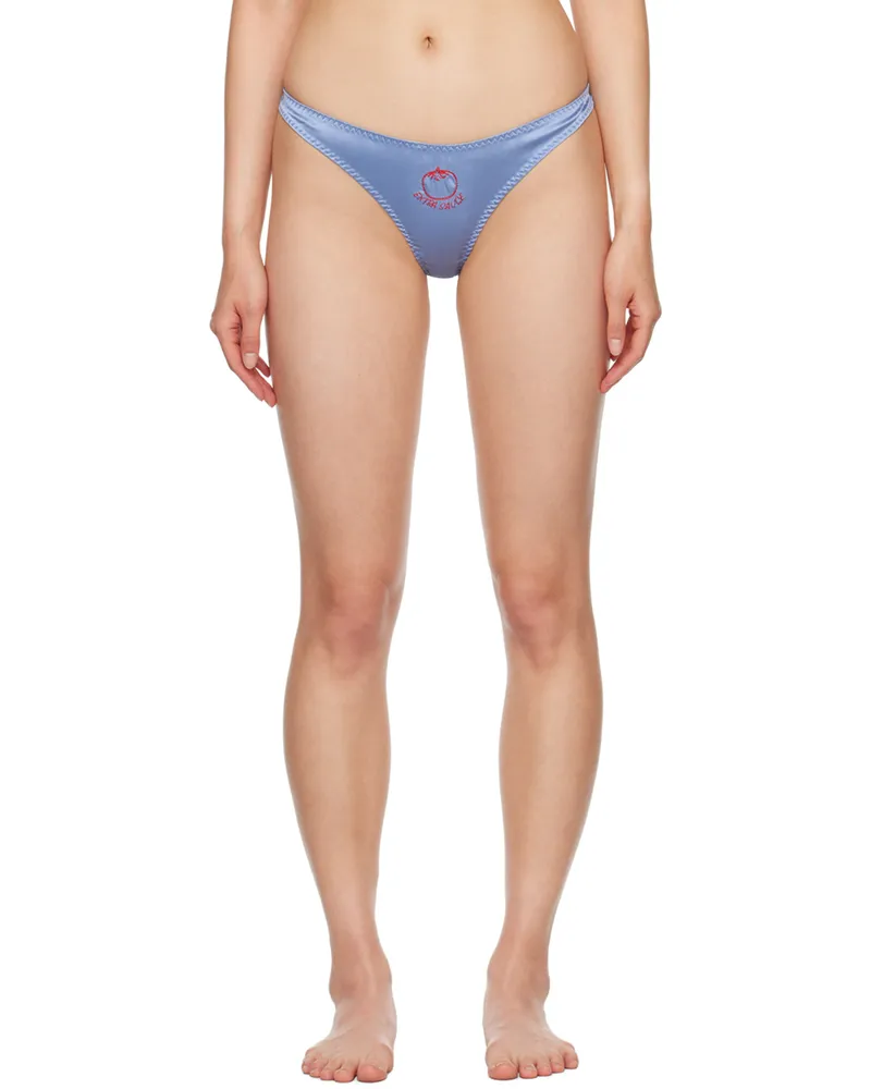 Fleur Du Mal Blue 'Extra Sauce' Thong 0549