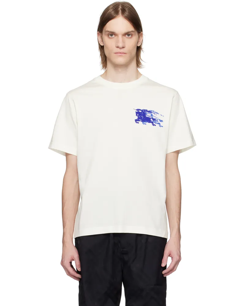 Burberry White EKD Cotton T-shirt Chalk