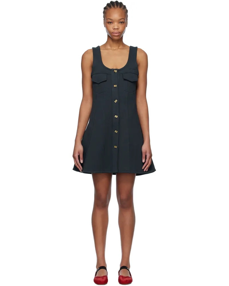 Ganni Navy Heavy Fleece Minidress 683
