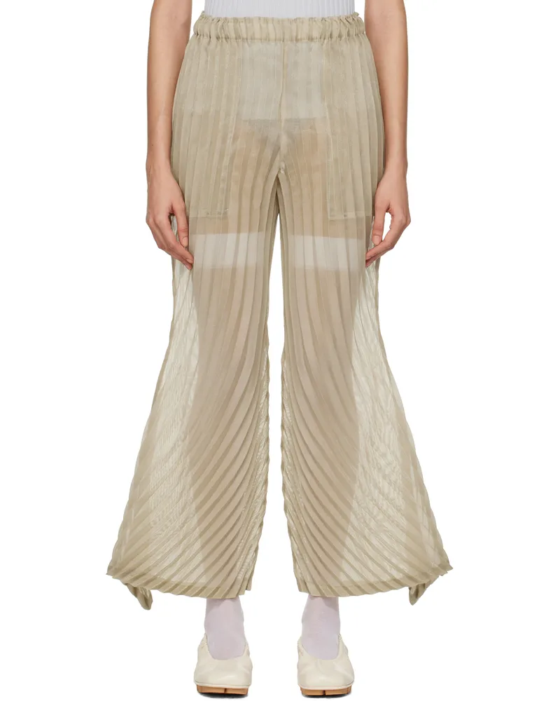 Issey Miyake Beige Wander Trousers 60