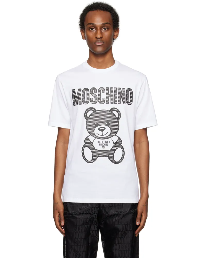 Moschino White Teddy Mesh T-Shirt V1001