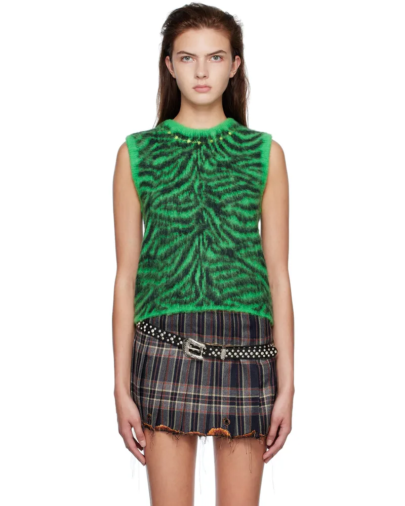 Doublet Green Zebra Sweater Green