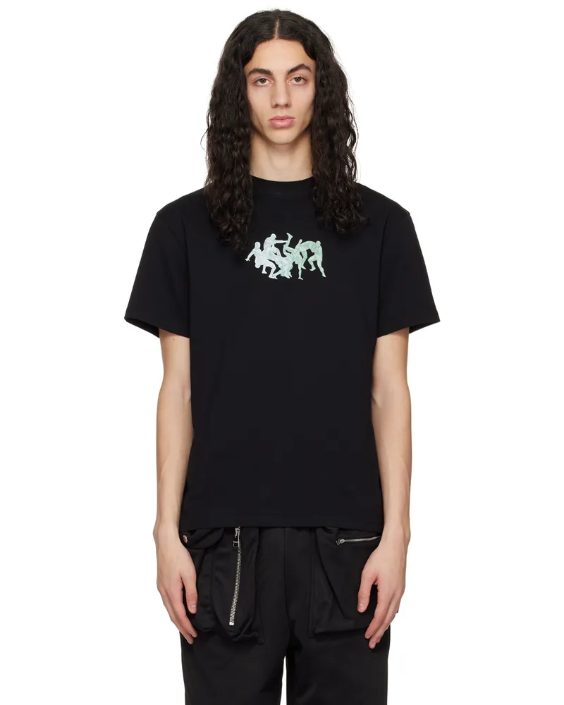 J.W.Anderson Black Placed Print T-Shirt 999